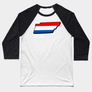 Red, White, and Blue Tennessee Outline Baseball T-Shirt